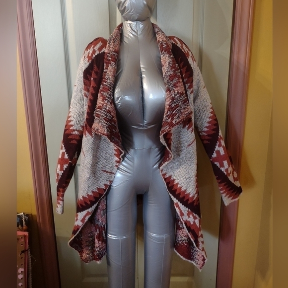 Quinn Chunky Knit Multicolored Wrap Sweater Women Size Medium  Long Sleeve - Picture 1 of 7